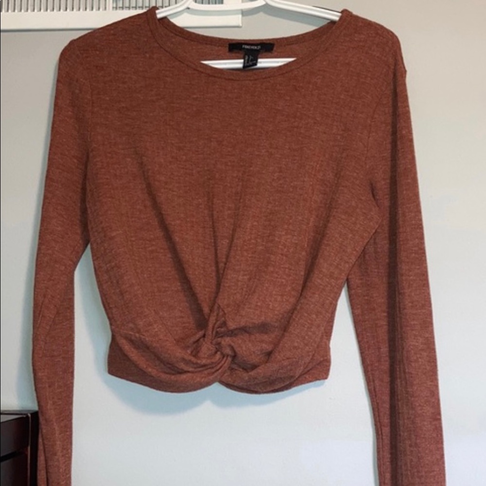 forever 21 burnt orange twist front top